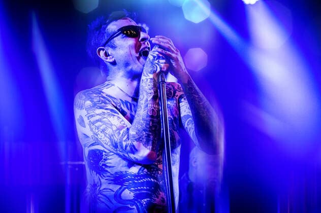 Viagra Boys live in Copenhagen, Denmark Copenhagen, Denmark. 27th, May 2022. The Swedish punk band Viagra Boys performs a live concert at Pumpehuset in Copenhagen. Here vocalist Sebastian Murphy is seen live on stage. Copenhagen Denmark  Copyright: xGonzalesxPhoto NikolajxBransholmx