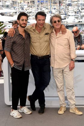 75th Cannes film festival 2022, Photocall film Mascarade. Pictured: Nicolas Bedos, Pierre Niney, Francois Cluzet  Copyright: xAlbertoxTerenghi Cannesx2022x xix xVenezia2020x