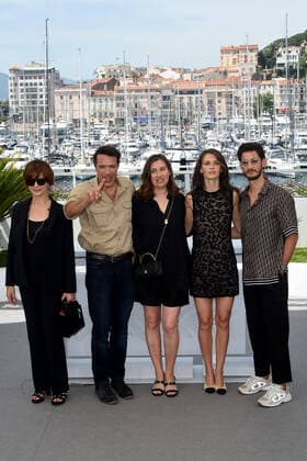 75th Cannes film festival 2022, Photocall film Mascarade. Pictured: Nicolas Bedos, Pierre Niney, Laura Morante, Emmanuelle Devos, Marine Wacht  Copyright: xAlbertoxTerenghi Cannesx2022x xix xVenezia2020x