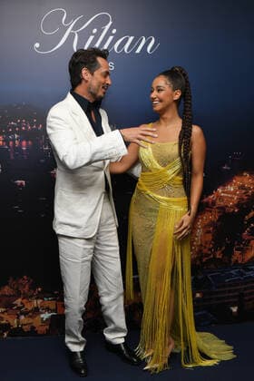 Internationale Filmfestspiele von Cannes, Kilian Paris Kool Yacht Party May 27, 2022, Cannes, Cote d Azur, France: KILIAN HENEESSY greets french youtuber LENA MAHFOUF for the Killian Paris Kool Yacht Party during 75th annual Cannes Film Festival Cannes France - ZUMAc179 20220527_zep_c179_200 Copyright: xMickaelxChavetx