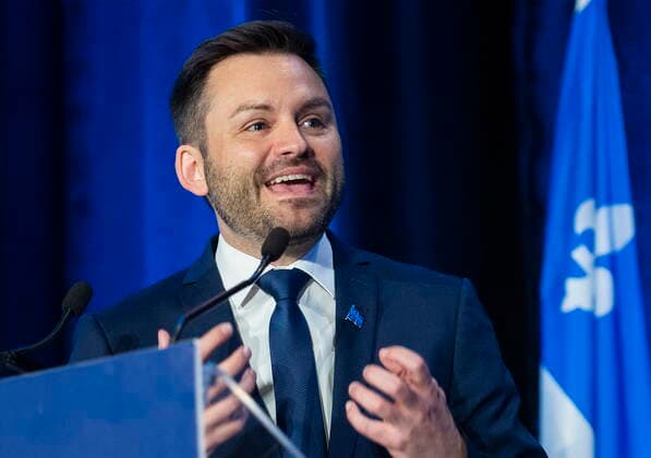 May 28, 2022, Boucherville, PQ, Canada: Parti Quebecois Leader Paul St-Pierre Plamondon speaks during the partyöÄÃ s national council meeting in Boucherville, Que., Saturday, May 28, 2022. Boucherville Canada  - ZUMAc35_ 20220528_zaf_c35_018 Copyright: xGrahamxHughesx