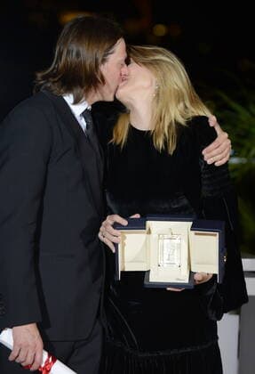 May 28, 2022, CANNES, France: CANNES, FRANCE - MAY 28: Director Felix Van Groeningen and Charlotte Vandermeersch pose with the Jury Prize for the movie Le Otto Montagne (The Eight Mountains) during the winner photocall during the 75th annual Cannes film festival at Palais des Festivals on May 28, 2022 in Cannes, France. CANNES France - ZUMAi09_ 20220528_zaf_i09_116 Copyright: xFrederickxInjimbertx