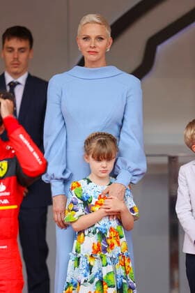 Monaco, Monte Carlo May 29, 2022 FIA Formula 1 World Championship, Monaco Grand Prix, Prize Giving Ceremony with HSH Princess Charlene de Monaco and Princess Gabriella de Monaco Mandoga Media Formula 1 Grand Prix de Monaco, Prize Giving Ceremony