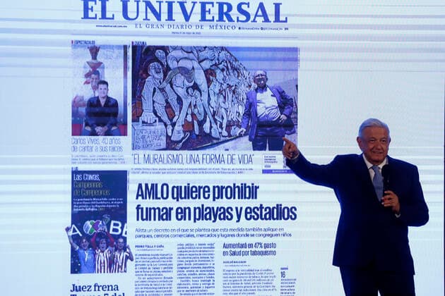 May 31, 2022, Mexico City, Mexico City, Mexico: Mexico s President Andres Manuel Lopez Obrador talks during the daily morning press conference at National Palace. On May 31, 2022 In Mexico City, Mexico. Mexico City Mexico - ZUMAe321 20220531_zia_e321_039 Copyright: xLuisxBarronx xEyepixxGroupx