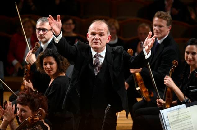 French conductor Francois-Xavier Roth conducts the Les Siecles symphony orchestra during the 77th Prague Spring international music festival, on May 31, 2022, in Prague, Czech Republic. (CTKxPhoto KaterinaxSulova) CTKPhotoP2022053108719  suk012 k