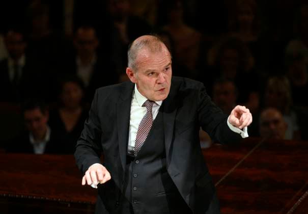 French conductor Francois-Xavier Roth conducts the Les Siecles symphony orchestra during the 77th Prague Spring international music festival, on May 31, 2022, in Prague, Czech Republic. (CTKxPhoto KaterinaxSulova) CTKPhotoP2022053108732  suk001