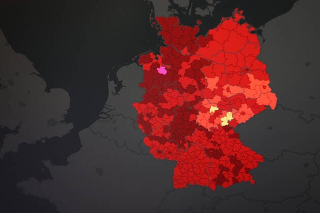 RKI dashboard, 7 day incidence is now 221.4 7 day incidence, RKI dashboard on a monitor on 02 06 2022 in Siegen Germany.