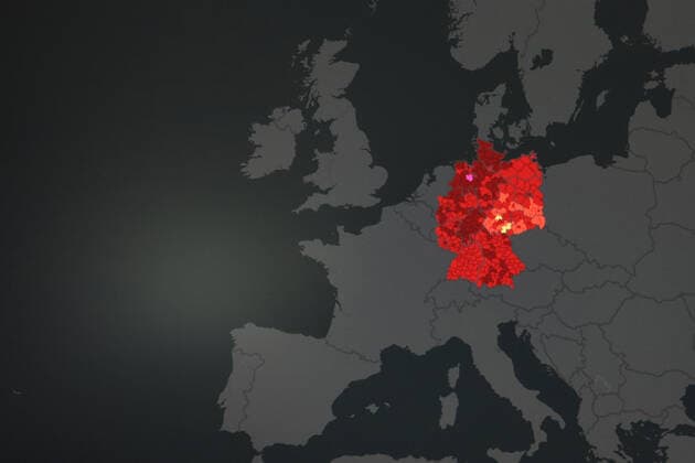 RKI dashboard, 7 day incidence is now 221.4 7 day incidence, RKI dashboard on a monitor on 02 06 2022 in Siegen Germany.