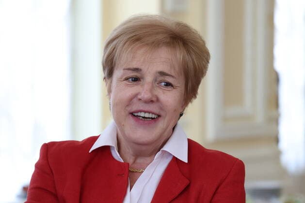 MOSCOW, RUSSIA â€“ JUNE 2, 2022: Maria Vedenyapina, direcor of the Russian State Children s Library, is seen during a ceremony to name entries on the shortlist for Big Book Prize 2022, at a showroom in the GUM Shopping Arcade. The Big Book Prize is a Russian national literary prize established in 2005 to support literature professionals in Russia. This year, the shortlist includes 10 entries. Anton Novoderezhkin TASS  TS133AE1