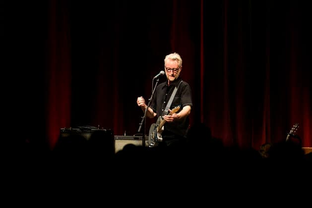 Concert of Billy Bragg in Berlin Three nights in a row Billy Bragg is at the Heimathafen Neukölln on stage and plays songs from all his creative phases On the second evening he went back to the early days and he played songs from his first three albums , Berlin Berlin Germany Neukölln