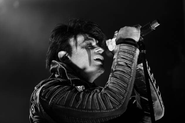 Gary Numan at a concert at Columbia Theater in Berlin, 2 June 2022 photo black and white converted Gary Numan concert Berlin
