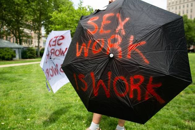 Newark: Sex Workers March Activists gathered at Military Park in Newark, NJ on June 2, 2022 and marched to City Hall for the Sex Workers March calling on elected officials, employers, and police to reform their practices to support equitable employment and housing opportunities for all people regardless of their sexuality or gender identity. June 2 also marks International Whores Day. Newark New Jersey United States  Copyright: xKarlaxAnnxCotex originalFilename: cotÃ -newarkse220602_np2Ji.jpg