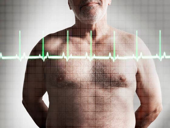 Midsection Of Shirtless Man And Heartbeat Graph, model released, , 10000048.jpg, Standing, Middle Age, Baby Boomer, Man, Caucasian, One, Person, Adult, 50s, Horizontal, Gray Background, Bare, Senior, Male, Midsection, Anticipation, Barechested, Health, Hope, Patient, Medicine, Stress, Overwork, Composite, Photography, Heart, Fate, Attack, Cardiology, Cholesterol, Closeup, Shirtless, Studio, Isolated, Medical, Monitoring, Illness, Healthcare, Heartbeat, Frequency, Rate, Line, Life, ECG, Electrocardiogram, Analysis, Graph, Body, Diagnosis,