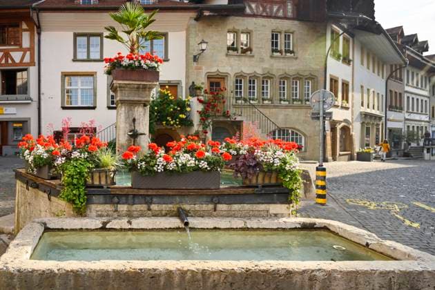 Oberer Brunnen, Murten, Schweiz, 02.06.2022 *** Upper well, Murten, Switzerland, 02 06 2022 
