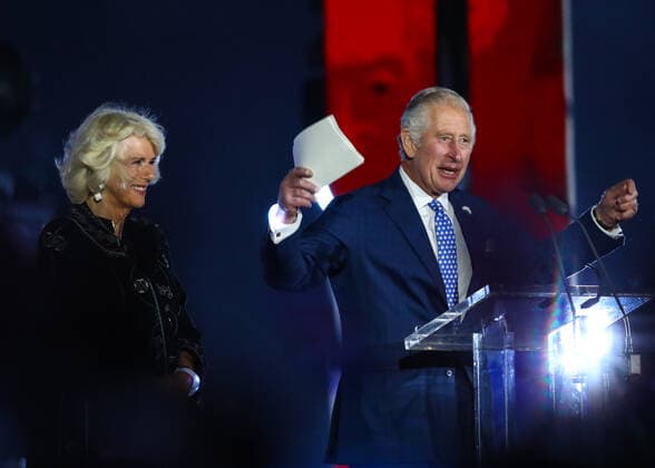 Charles Prince of Wales, accompanied by Camilla Duchess of Cornwall makes a speech during Platinum Jubilee Concert outside Buckingham Palace Where: London, United Kingdom When: 04 Jun 2022 Credit: John Rainford Cover Images **NOT AVAILABLE FOR PUBLICATION IN THE UK** Copyright: xx 51634361 EDITORIAL USE ONLY. NOT FOR USE BY NEWSPAPERS BASED IN THE UK.