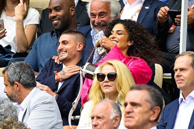 Jessica Aidi et Marco Verratti CELEBRITES : Roland Garros 2022 - Internationaux de France - 05 06 2022 FedericoPestellini Panoramic 