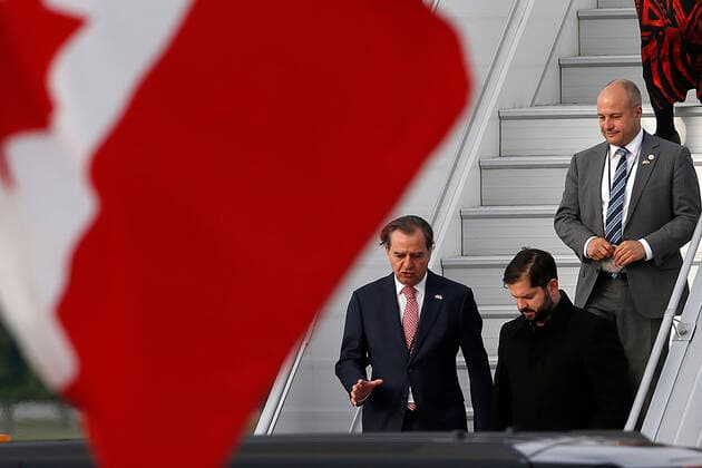 Ottawa, June 6, 2022 The President of the Republic Gabriel Boric arrives at Ottawa International Airport, Canada where he is received by Canadian authorities Javier Salvo Aton Chile, Ottawa Canada Aton 613026  Copyright: JAVIERxSALVO ATONxCHILE