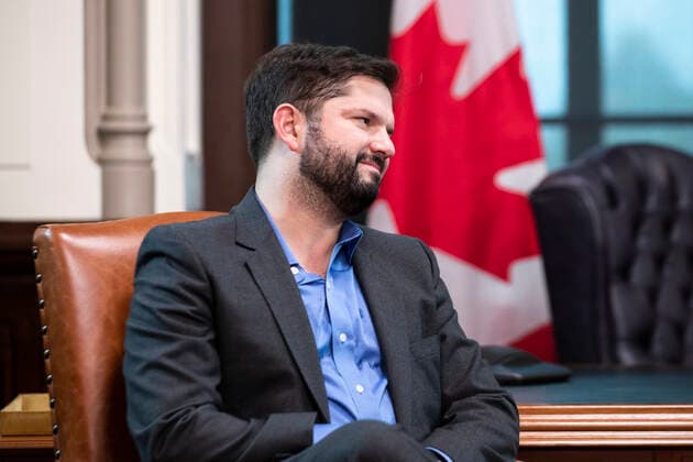 The President of Chile, Gabriel Boric, speaks during a meeting with his Canadian counterpart, Justin Trudeau, today, in Ottawa, Canada, 06 June 2022. Boric is on an official tour that will also take him to the 2022 Summit of the Americas, which will take place in the US city of Los Angeles. EFE Alberto Valdes Chilean President Gabriel Boric meets with Justin Trudeau !ACHTUNG: NUR REDAKTIONELLE NUTZUNG!  Copyright: xAlbertoxValdesx AME4918 20220606-897bc9efca960f27ddeff0b60a62355d53960993