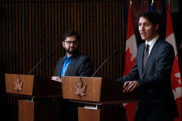 Ottawa, June 6, 2022 President of the Republic Gabriel Boric holds joint statement with the Prime Minister of Canada after bilateral meeting Javier Salvo Aton Chile, Ottawa Canada Aton 613145  Copyright: JAVIERxSALVO ATONxCHILE