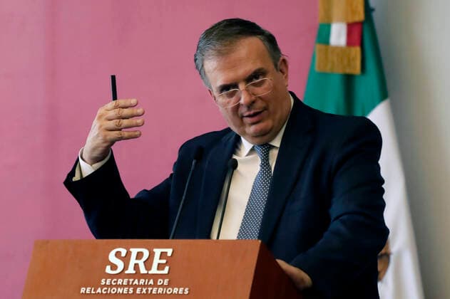 June 7, 2022, Mexico City, Mexico City, Mexico: June 7, 2022, Mexico City, Mexico: Mexico s Foreign Minister Marcelo Ebrard Casaubon talks during a briefing conference at the Foreign Ministry for announce he will participate in the IX Summit of the Americas, on behalf of Mexico s President Andro s Manuel Lo³pez Obrador and indicate that the relationship with the U.S. government is good. On Jun 7, 2022 In Mexico City, Mexico. Mexico City Mexico - ZUMAe321 20220607_zia_e321_014 Copyright: xLuisxBarronx xEyepixxGroupx