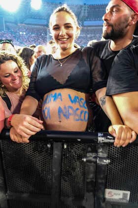 June 7, 2022, Napoli, Campania, ITALIA: 0706 2022 Naples, at the Diego Armando Maradona stadium there was the concert of the rock singer Vasco Rossi, more than 50,000 spectators saw the concert.In the photo: fans waiting for Vasco Rossi Napoli ITALIA - ZUMAs236 20220607_zap_s236_019 Copyright: xFabioxSassox