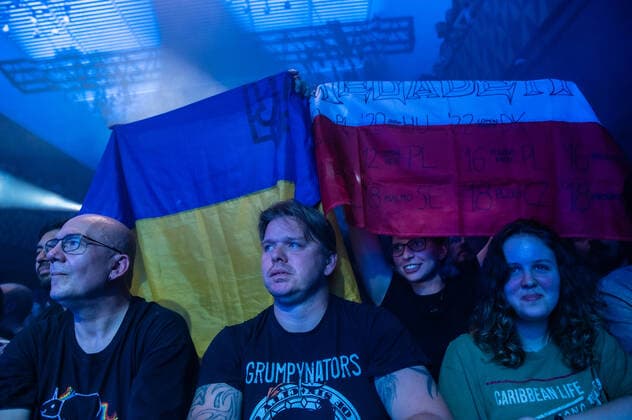 Megadeth live in Copenhagen, Denmark Copenhagen, Denmark. 07th, June 2022. Heavy metal fans seen with the flags of Ukraine and Poland during a live concert with the American metal band Megadeth at VEGA in Copenhagen. (Gonzales Photo - Nikolaj Bransholm). Copenhagen Denmark  Copyright: xGonzalesxPhoto NikolajxBransholmx