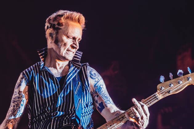Green Day live in Copenhagen, Denmark Copenhagen, Denmark. 07th, June 2022. The American rock band Green Day performs a live concert at Forum at Frederiksberg, Copenhagen. Here bass player Mike Dirnt is seen live on stage. Copenhagen Denmark  Copyright: xGonzalesxPhoto ThomasxRungstromx