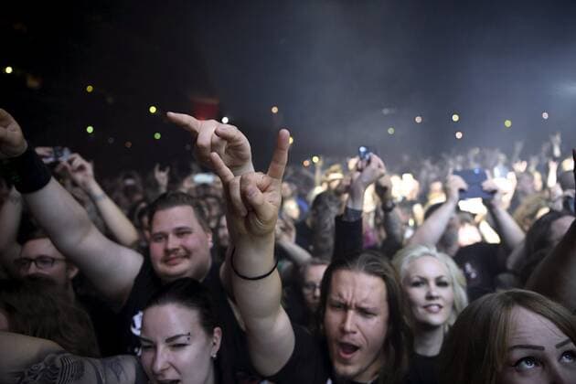 Fans of the British heavy metal band Judas Priest are seen during the band s 50 Heavy Metal Years tour concert in Helsinki, Finland, on June 8, 2022. Helsinki Finland  Copyright: xMarkkuxUlanderx LKFTJK20220608205821SHRN