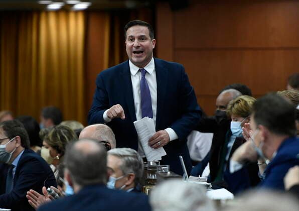 June 8, 2022, Ottawa, ON, CAN: Minister of Public Safety Marco Mendicino rises during Question Period in the House of Commons on Parliament Hill in Ottawa on Wednesday, June 8, 2022. Ottawa CAN  - ZUMAc35_ 20220608_zaf_c35_076 Copyright: xJustinxTangx
