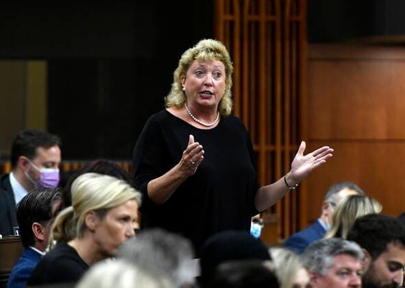 June 8, 2022, Ottawa, ON, CAN: Conservative MP Marilyn Gladu rises during Question Period in the House of Commons on Parliament Hill in Ottawa on Wednesday, June 8, 2022. Ottawa CAN  - ZUMAc35_ 20220608_zaf_c35_082 Copyright: xJustinxTangx