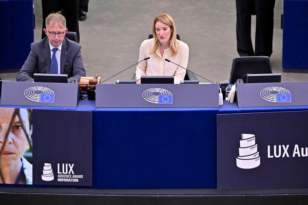 Roberta Metsola at the award ceremony of the Lux Audience Award 2022 in the plenary hall of the European Parliament Strasbourg, 08 06 2022 Foto:xD.xAnoraganingrumx xFuturexImage
