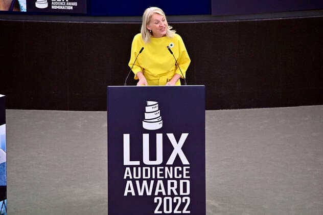 Evelyn Regner at the award ceremony of the Lux Audience Award 2022 in the plenary hall of the European Parliament Strasbourg, 08 06 2022 Foto:xD.xAnoraganingrumx xFuturexImage