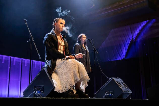 June 9, 2022, Porto, Portugal: Marija Aljochina Masha and Olga Borisova from the Russian activists group, Pussy Riot, perform at Casa da Musica, in Porto. Russian Activists part of a feminist punk rock group, Pussy Riot staged a music, dance performance at Casa da Musica with an aim to sell tickets whose profits would help in the construction of a paediatric hospital in Ukraine..Pussy Riot is a band known for holding concerts and political rally events, in favour of women s rights and an opponent of the Putin regime. Porto Portugal - ZUMAs197 20220609_zaa_s197_087 Copyright: xRitaxFrancax