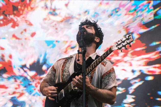 Foals live at Syd For Solen 2022, Copenhagen, Denmark Copenhagen, Denmark. 10th, June 2022. The English indie rock band Foals performs a live concert during the music festival Syd For Solen 2022 in Copenhagen. Here singer and guitarist Yannis Philippakis is seen live on stage. Copenhagen Denmark  Copyright: xGonzalesxPhoto FlemmingxBoxJensex