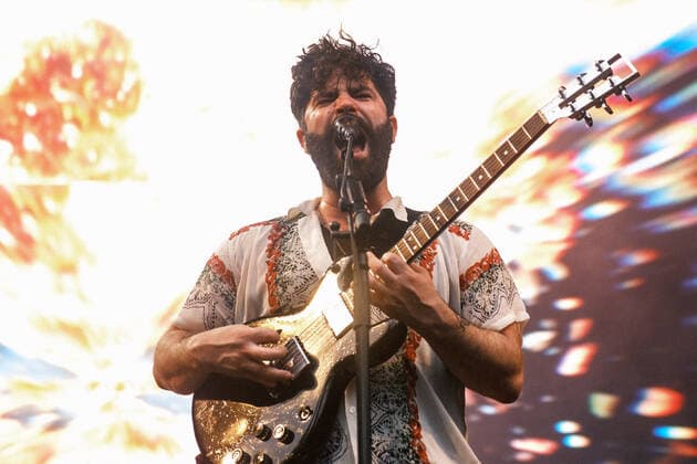 Foals live at Syd For Solen 2022, Copenhagen, Denmark Copenhagen, Denmark. 10th, June 2022. The English indie rock band Foals performs a live concert during the music festival Syd For Solen 2022 in Copenhagen. Here singer and guitarist Yannis Philippakis is seen live on stage. Copenhagen Denmark  Copyright: xGonzalesxPhoto FlemmingxBoxJensex