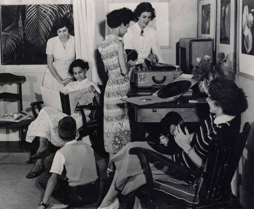 1950 - Music Room inside a library, Santos, Brazil 1062_05_M_-11895-