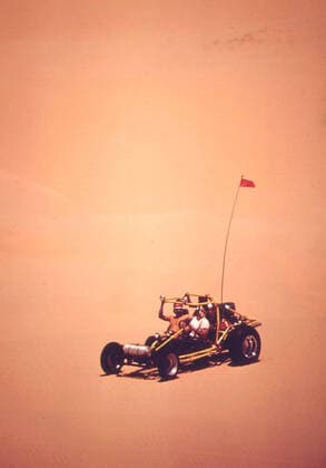 Dune buggy on sand dunes east of Brawley, CA May 1972 1062_16_M_-13142-