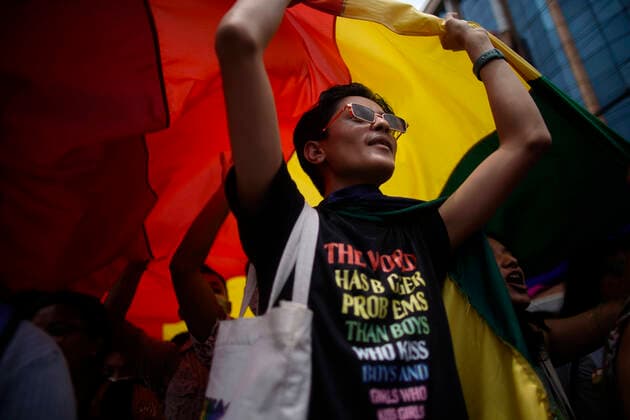 June 11, 2022, Kathmandu, Nepal: Hundreds of people from the LGBTIQ community participate in NepalÃ¢â‚¬â ¢s pride parade month to celebrate their identities in Kathmandu, Nepal on Saturday, June 11, 2022. Kathmandu Nepal - ZUMAg200 20220611_zap_g200_002 Copyright: xSkandaxGautamx