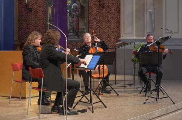 Concert of the Spring String Quartet with the countertenor Alois Mühlbacher, in the parish church St Nikolaus, in Bad Ischl, in the context of the Salzkammergut Festwochen Gmunden , on 1