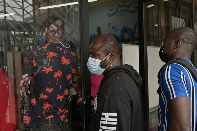 May 23, 2022, Tijuana, Baja California, Mexico: Migrants and activists at a press conference in the Espacio Migrante shelter in Tijuana, Mexico about the continuation of Title 42 (which was due to be repealed today but was not done so due to a recent decision by a Louisiana federal judge on keeping the CDC health policy intact; the case is currently being appealed by the United States government) as advocates and asylum seekers alike feel the current situation is unsustainable and leaves many with few options to make a case for asylum to the U.S. on Monday, May 23, 2022. Tijuana Mexico - ZUMAm180 20220523_zip_m180_002 Copyright: xCarlosxA.xMorenox