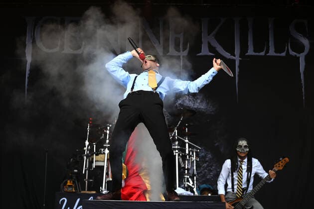 Download Festival in Donington Park, Ice Nine Kills Konzert Over sixty thousand rock fans enjoyed the second day of Download Festival at Castle Donington on Saturday 11th June 2022. The second day was headlined by British heavy metal legends Iron Maiden and also saw bands like Shinedown, Black Label Society, Megadeth and Sepultura play across multiple stages Featuring: Ice Nine Kills Where: Leciestershire, United Kingdom When: 11 Jun 2022 Credit: Graham Finney Cover Images Copyright: xGrahamxFinneyx xCoverxImagesx 51666603 EDITORIAL USE ONLY. NOT FOR USE BY NEWSPAPERS BASED IN THE UK.