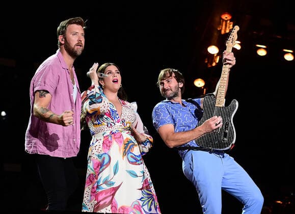 12 June 2022 - Nashville, Tennessee - Hillary Scott, Charles Kelley, Dave Haywood, Lady A. 2022 CMA Fest Nightly Concert Day Four held at Nissan Stadium. Photo Credit: Laura Farr AdMedia 281425 2022-06-12 Tennessee Nashville  Copyright: xAdMediax STAR_281425_152