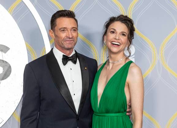 NY: 75th TONY awards Hugh Jackman and Sutton Foster attend 75th TONY awards at Radio City Music Hall New York New York United States Copyright: LevxRadin