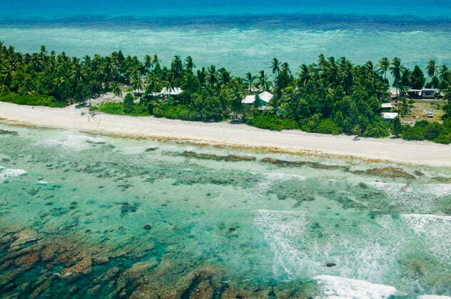 Funafuti Atoll, Tuvalu. These low lying islands are very susceptible to sea level rise, March 2007  1596391 AshleyxCooper