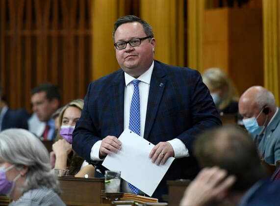 June 13, 2022, Ottawa, ON, CAN: Parliamentary Secretary to the Minister of National Defence Bryan May rises during Question Period in the House of Commons on Parliament Hill in Ottawa on Monday, June 13, 2022. Ottawa CAN  - ZUMAc35_ 20220613_zaf_c35_036 Copyright: xJustinxTangx