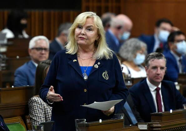 June 13, 2022, Ottawa, ON, CAN: Conservative MP Kerry-Lynne Findlay rises during Question Period in the House of Commons on Parliament Hill in Ottawa on Monday, June 13, 2022. Ottawa CAN  - ZUMAc35_ 20220613_zaf_c35_037 Copyright: xJustinxTangx