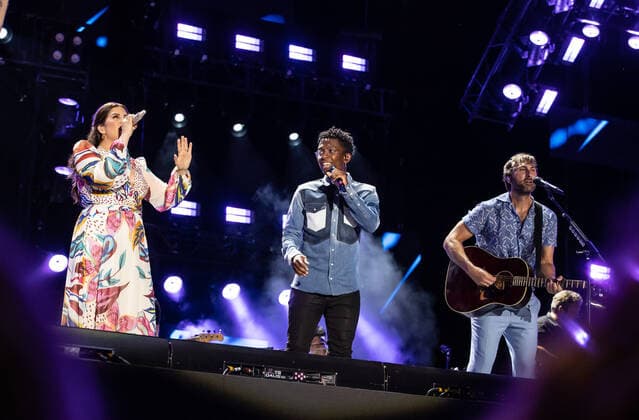 June 12, 2022, Nashville, TN, USA: Lady A and Breland perform during day 4 of the 2022 CMA FEST at Nissan Stadium on June 12, 2022 in Nashville, Tennessee. Nashville USA - ZUMAs181 20220612_zea_s181_089 Copyright: xImagespacex