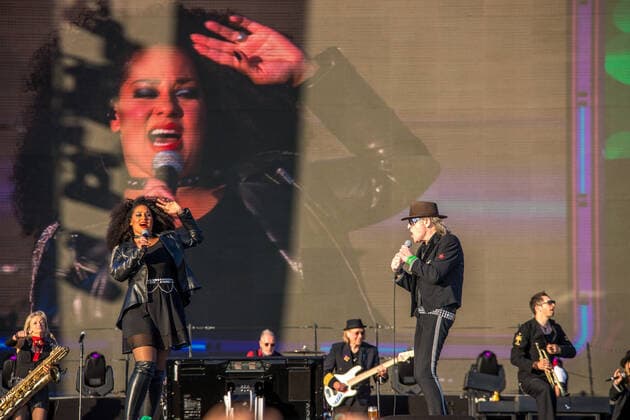 The Panikrocker Udo Lindenberg inspires 16000 people on the Leipzig Festwiese Currently, the Hamburg musician is on Udopium Tour 2022 with the Panikorchester on the road Here with singer Nathalie Dorra