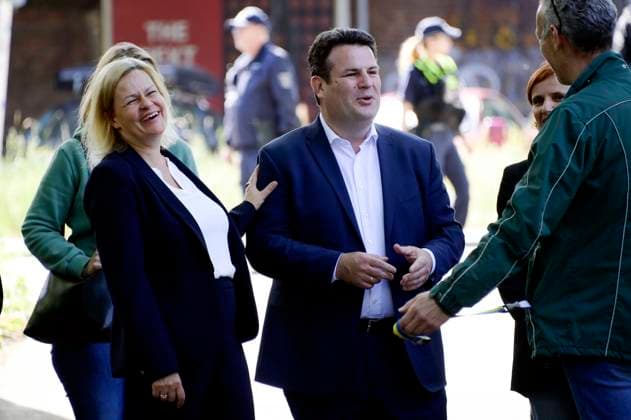 Nancy Faeser and Hubertus Heil visiting the shared accommodation for refugees in Berlin Spandau Berlin, 14 06 2022 Foto:xF.xKernx xFuturexImage