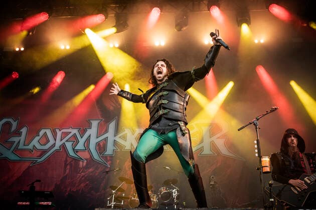 Gloryhammer live at Copenhell 2022, Copenhagen, Denmark Copenhagen, Denmark. 15th, June 2022. The Anglo-Swiss power metal band Gloryhammer performs a live concert during the Danish heavy metal festival Copenhell 2022 in Copenhagen. Here vocalist Sozos Michael is seen live on stage. Copenhagen Denmark  Copyright: xGonzalesxPhoto ChristianxHjorthx